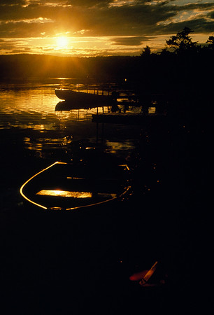 Fishing Boats at Sunset - Liberty, Maine, USA